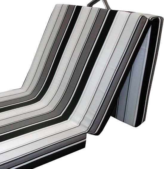 3-Delig Vouwmatras Logeerbed Schuim - 190 x 70 cm Zwart/Wit van Merkloos — afbeelding 3