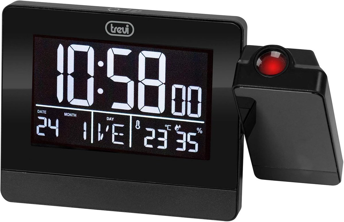 Projectiewekker met Groot Display, USB-lader en Dubbel Alarm