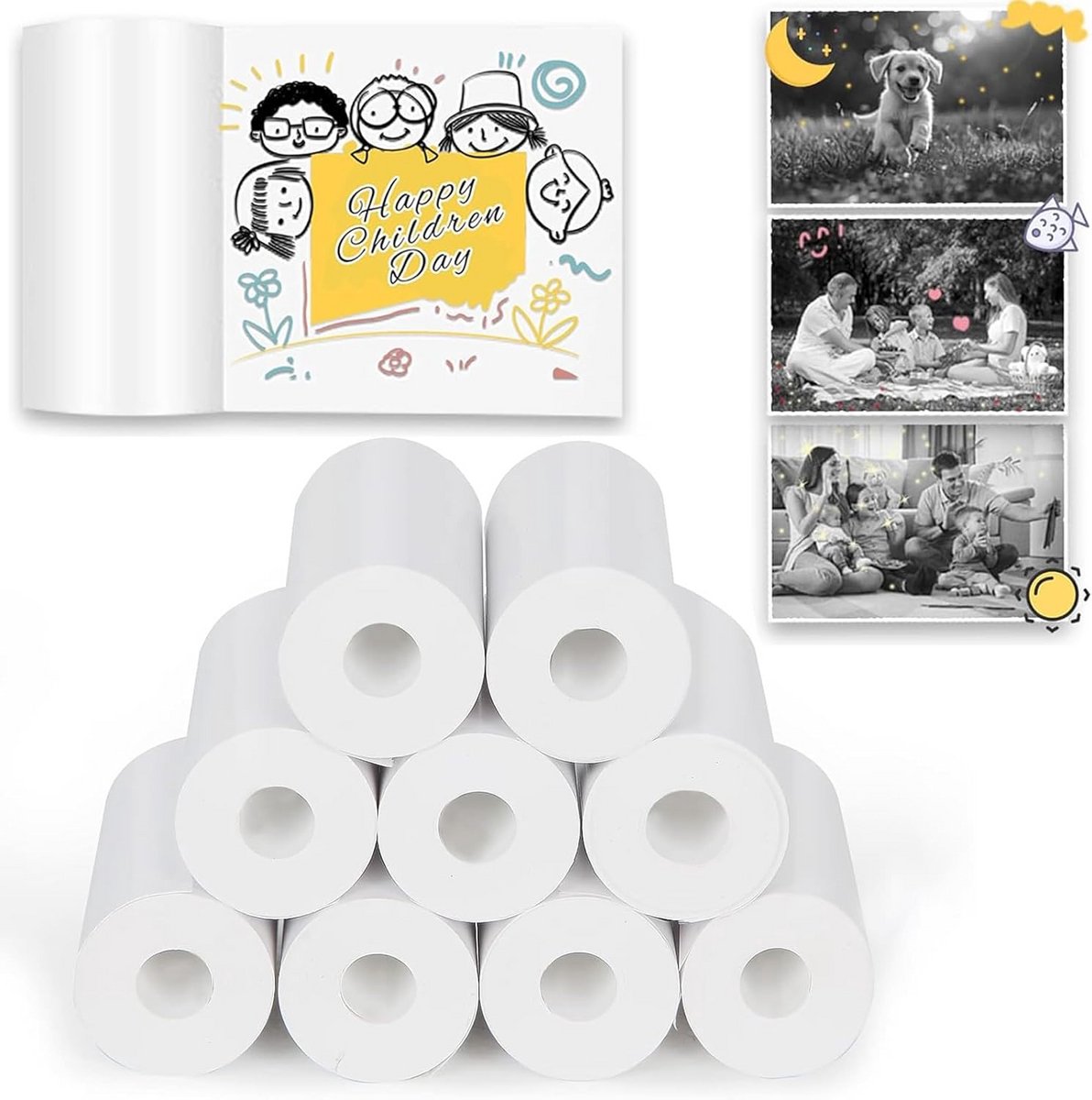 9 Rollen Thermisch Papier voor Direct Print Camera - HD Print Refill Set