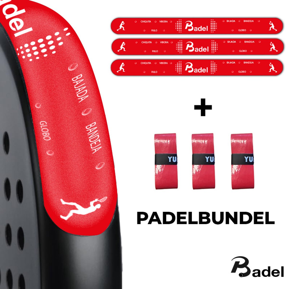 Badel® Padel Protector Bundel – 3 Stuks – Lichtgewicht Frame Bescherming – Geen Invloed op Balans