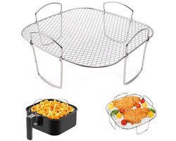 Accessoires voor airfryer, airfryer met twee zones, accessoireset, roestvrij staal, airfryer, grillpan voor airfryer om te koken