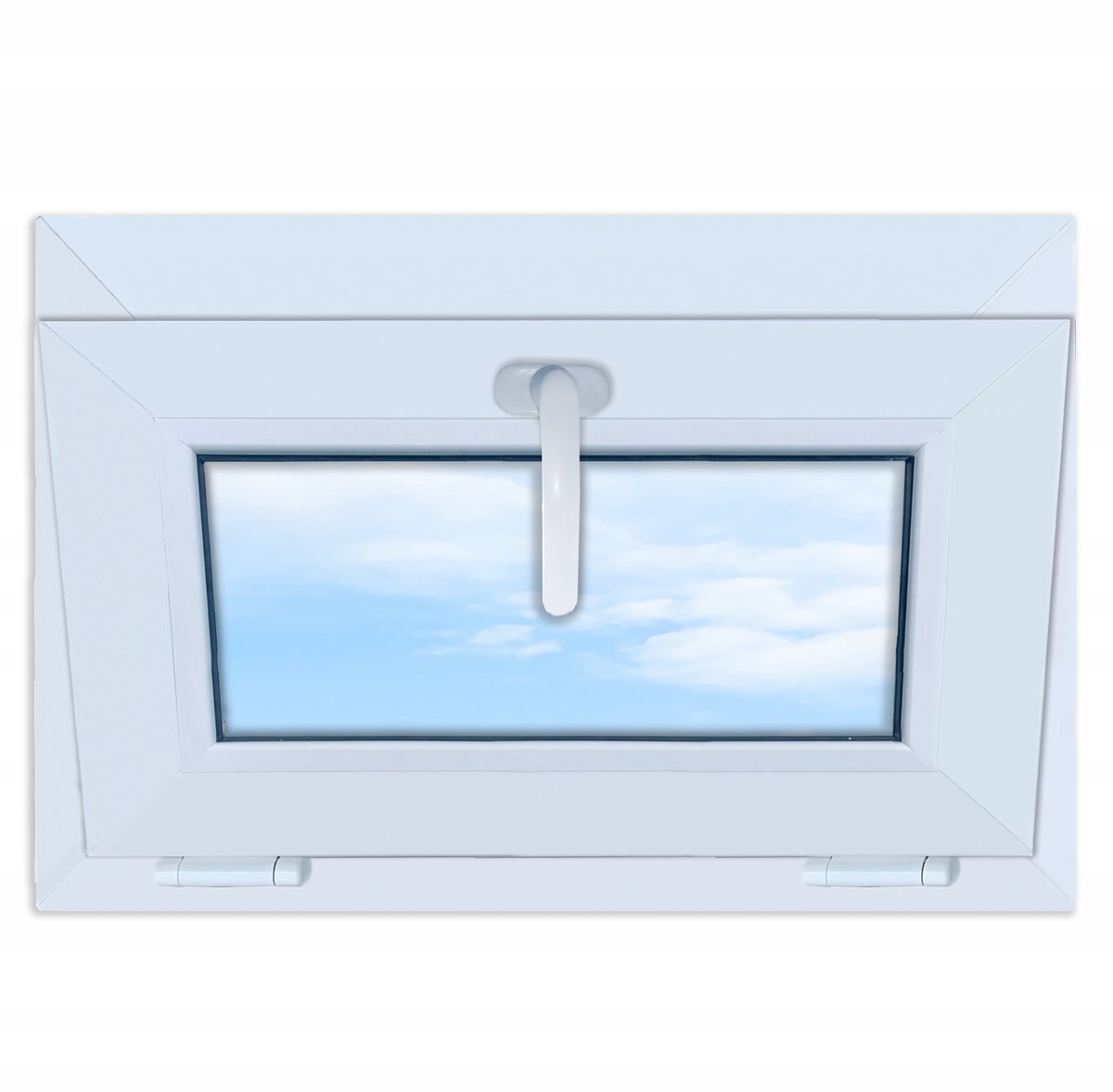 Wit PVC-raam, kantelbaar, 60x40 NIEUW, 600x400 dubbelglas, kantelbaar