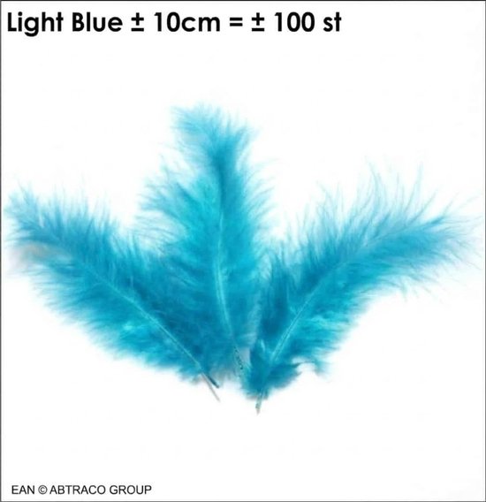 Plume / Plumes couleur Blauw Clair ± 100 pcs / ± 10cm