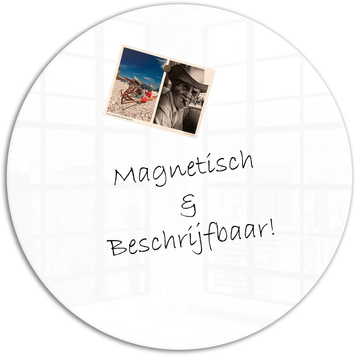 Mydesignglas Glazen Whiteboard - Gehard Glas - Magneetbord - Memobord - Magnetisch - Krasbestendig - Frameless - fi 100cm - Spierwit
