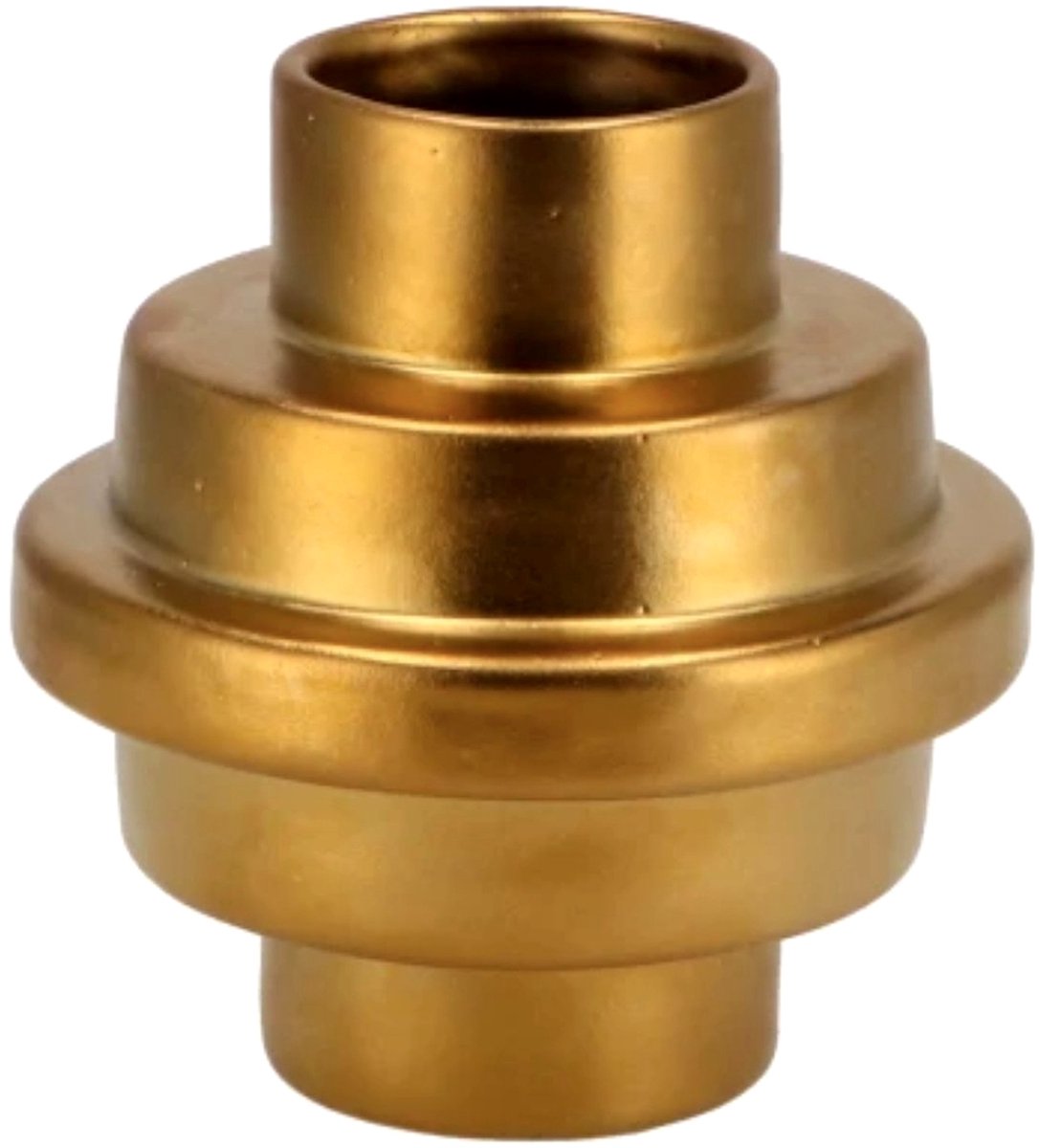 Daan Kromhout Stairs Tulpenvaas – Mat Goud – Moderne Design Vaas – 15 cm – Keramiek