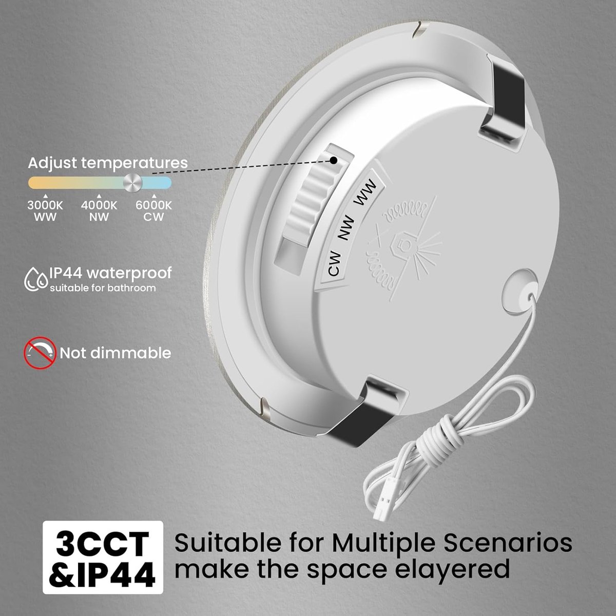 Set van 3 LED Inbouwspots 12V voor Keuken, Badkamer, Caravan en Camper - Dimbaar Licht