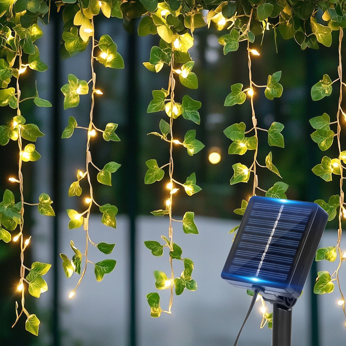 Aigostar Solar Tuinverlichting op Zonne Energie - Klimop Slinger 3 meter - 70 LED Lampjes Slinger - IP65 - Fairy Lights - Vines Plant Slinger
