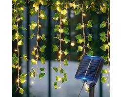 Aigostar Solar Tuinverlichting op Zonne Energie - Plante Artificielle Lierre Guirlande - IP65 - 70 LEDS - Lampes pour Extérieur - Lampe Solaire Extérieure