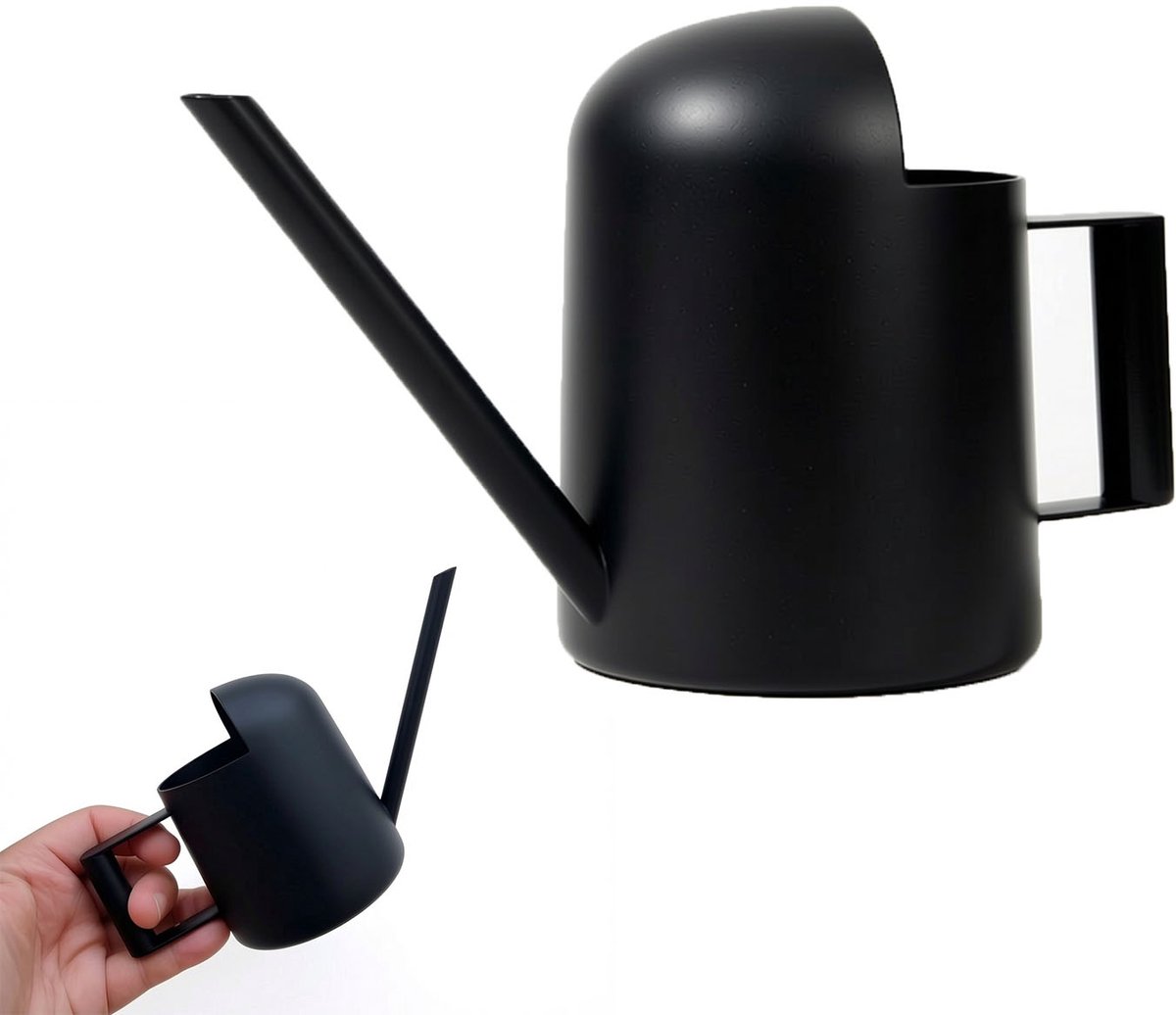 Gieter - Roestvrijstalen gieter - Tuingieter - Mini gieter - Gieter met lange tuit - 300 ml - Geschikt voor binnen- en buitenplanten - Tuingereedschap - Geschikt voor het besproeien van planten, kinderbadjes, bomen en tuinen - Zwart
