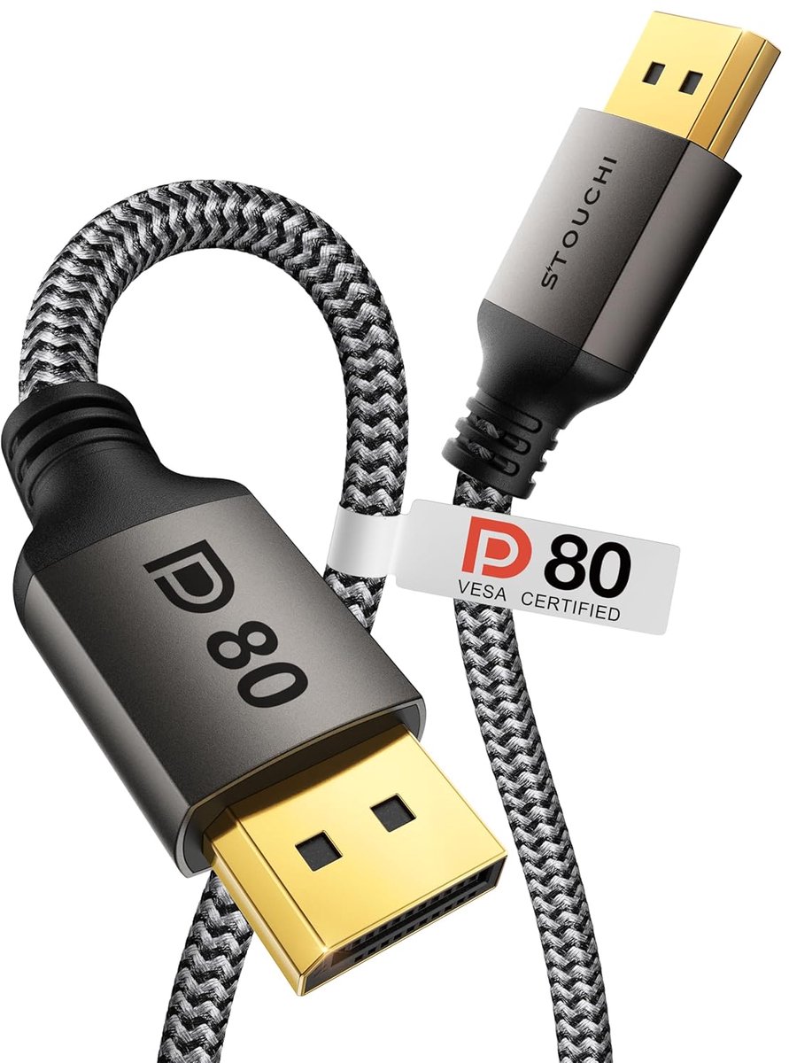 Hoge Snelheid DisplayPort 2.1 Kabel VESA Gecertificeerd 80 Gbit/s voor 16K Beeld