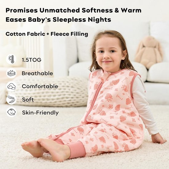 Set van 2 Baby Slaapzakken met Voeten 1.5 TOG Winter 18-36 Maanden 80 cm van Merkloos — afbeelding 3