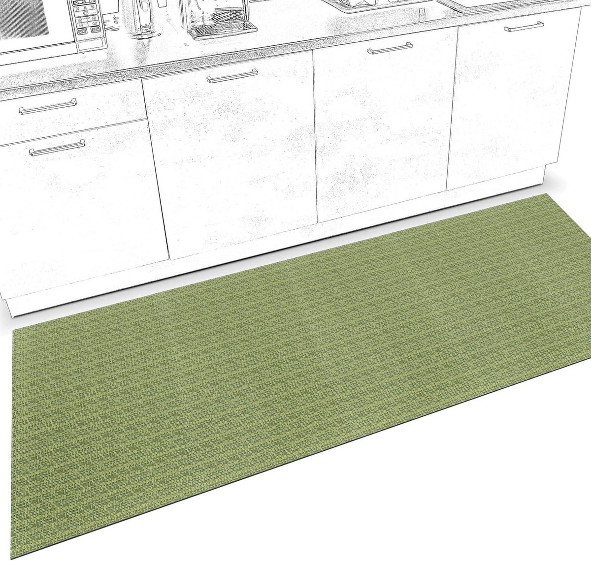 Antislip Tapijtloper Groen - Wasbaar en Op Maat Te Snijden (120 x 67 cm)