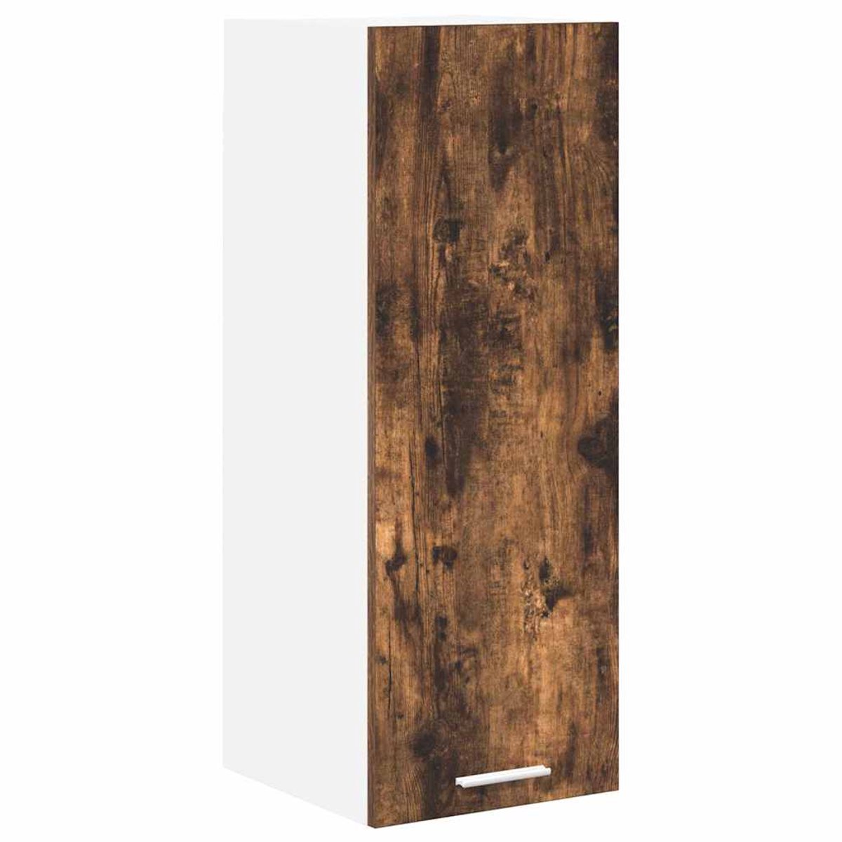 vidaXL Hangkast - Gerookte - Eik - en - Wit - 30 - x - 31 - x - 80 - cm - Bewerkt - hout Gerookte Eik en Wit