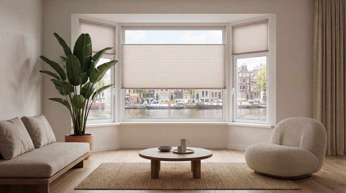 Dutchblinds - Plisségordijnen - lichtdoorlatend - Beige - 40 x 175 cm - Raamdecoratie op maat – foto 3