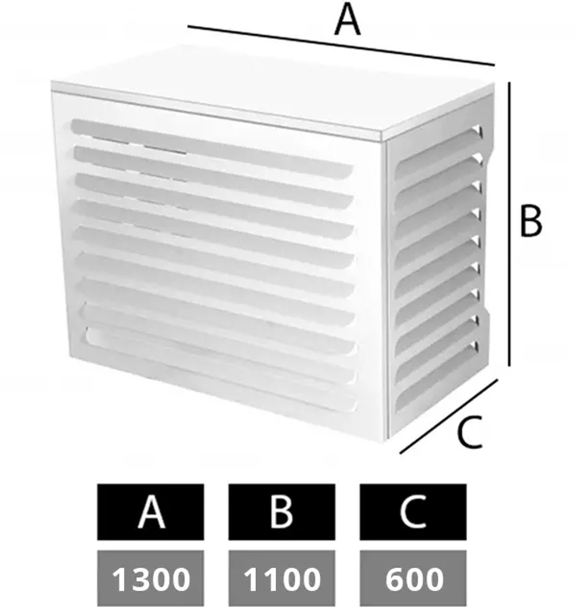 Airco en warmtepomp omkasting large RAL9010 Wit