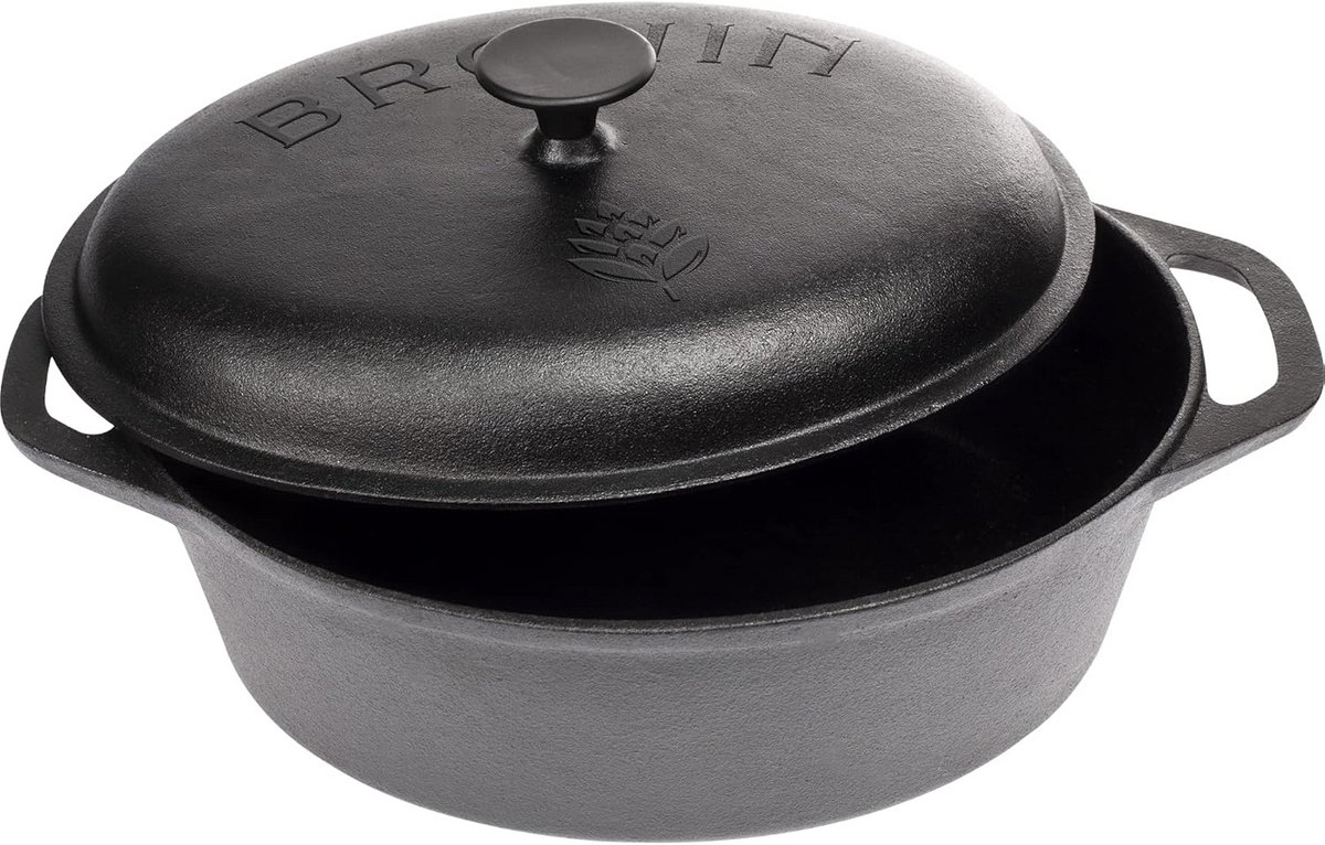 Gietijzeren Braadpan Ovaal 5.5L - Geschikt voor Oven en Alle Fornuizen, Inclusief Inductie