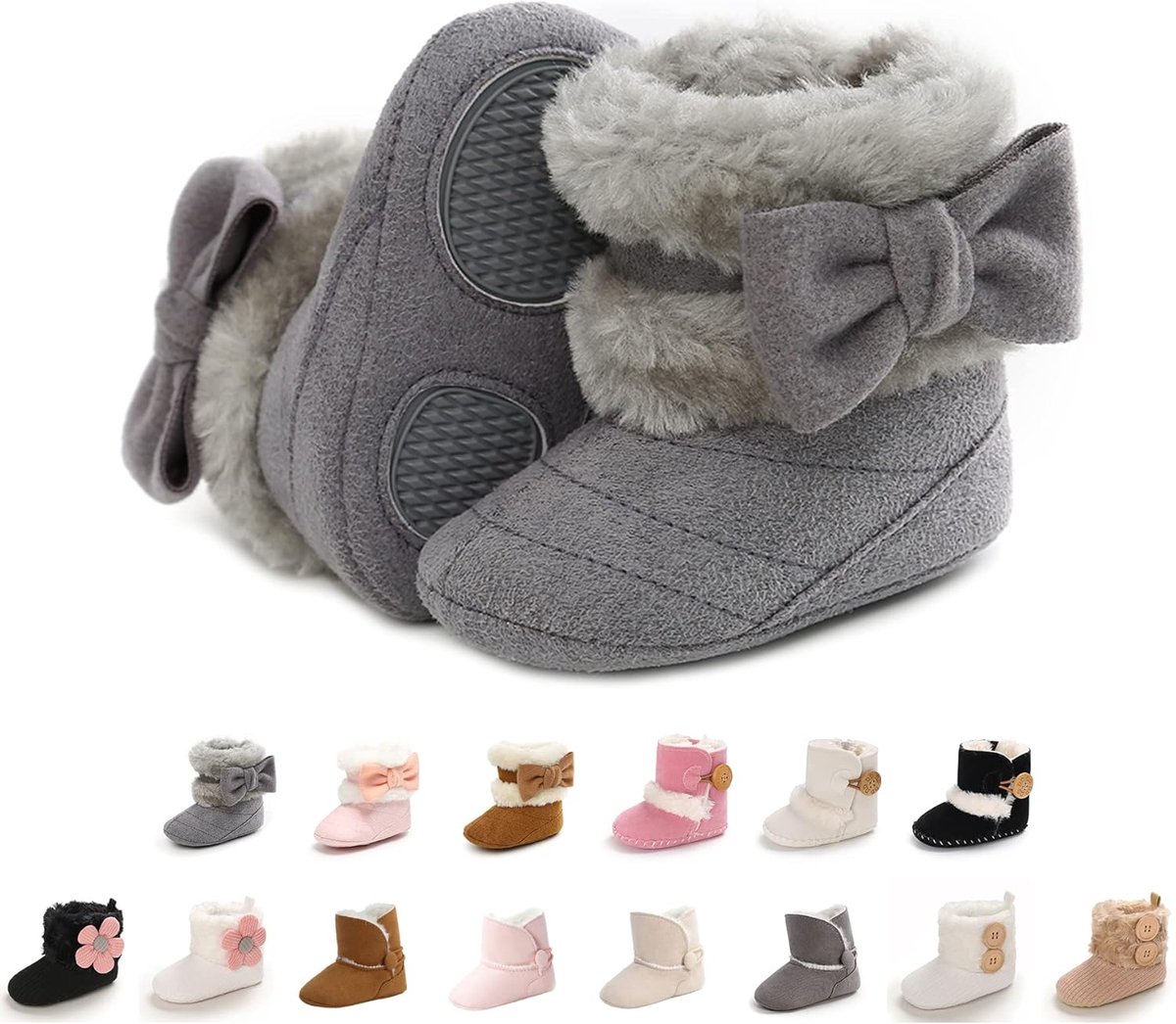 Warme Babyslofjes met Antislip Zool - Zachte Fleece Voering voor Peuters en Newborns