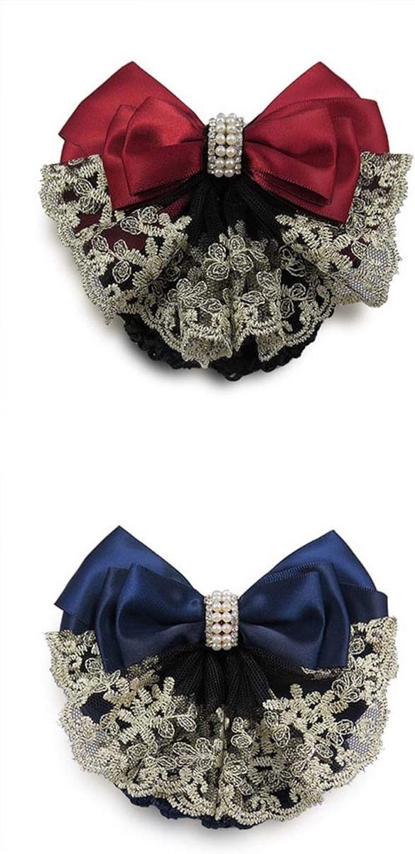 Haar Scrunchie met Strik Netje voor Haaraccessoire - Zwart