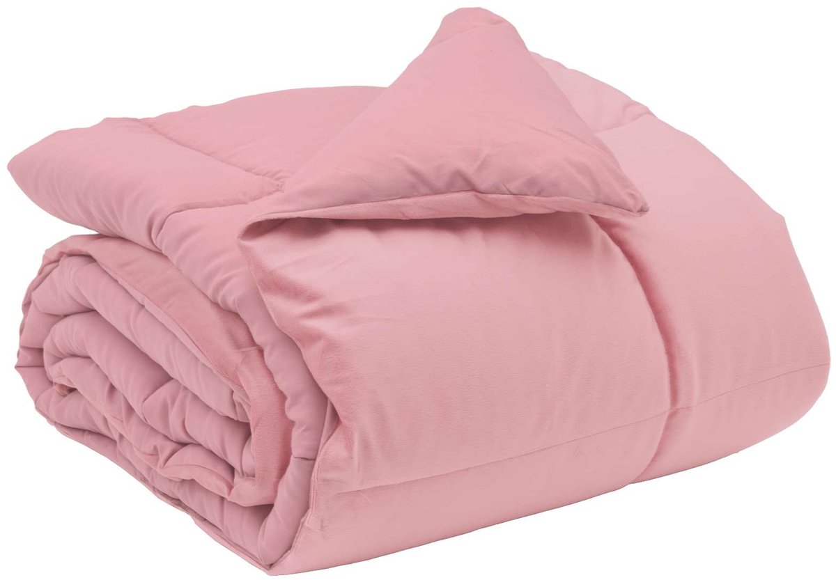 vidaXL - Winter - Duvet - Gekwilt - Roze - 200 - x - 240 - cm - Microvezel