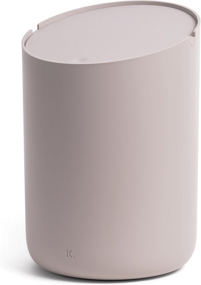 Kleine Tafel Prullenbak 1.5L - Mini Afvalemmer met Binnenemmer voor Badkamer, Keuken en Bureau - Antislip - Taupe
