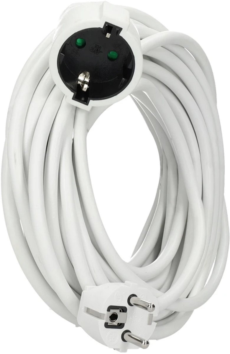 EMhub verlengsnoer 10 meter H05VV-F 3x1.5 met Schuko en contrastekker - wit (4087103)