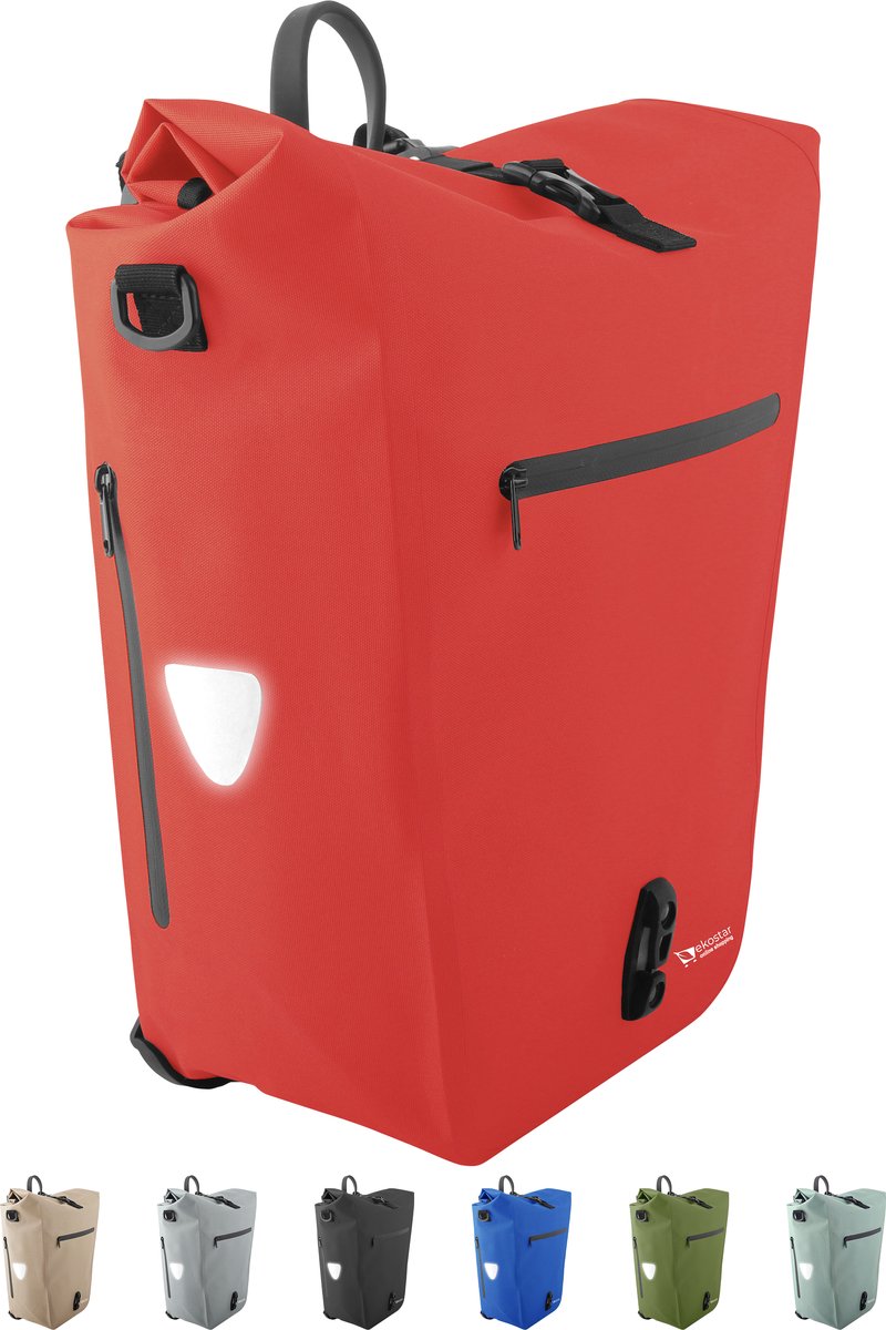 Ekostar® 2-in-1 Enkele Fietstas - Rood - Fietstas Enkel - Waterdicht en Duurzaam TPU - Fietstassen Elektrische Fietsen