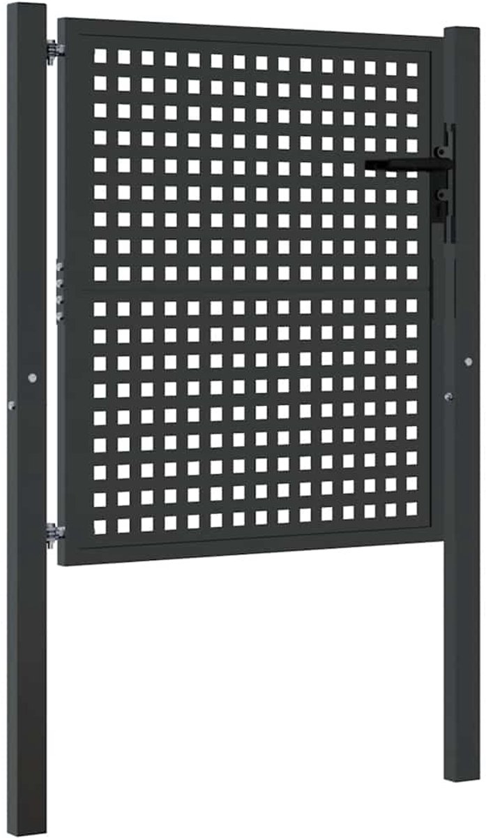vidaXL - Tuinpoort - Antraciet - 100x100 - cm - Staal