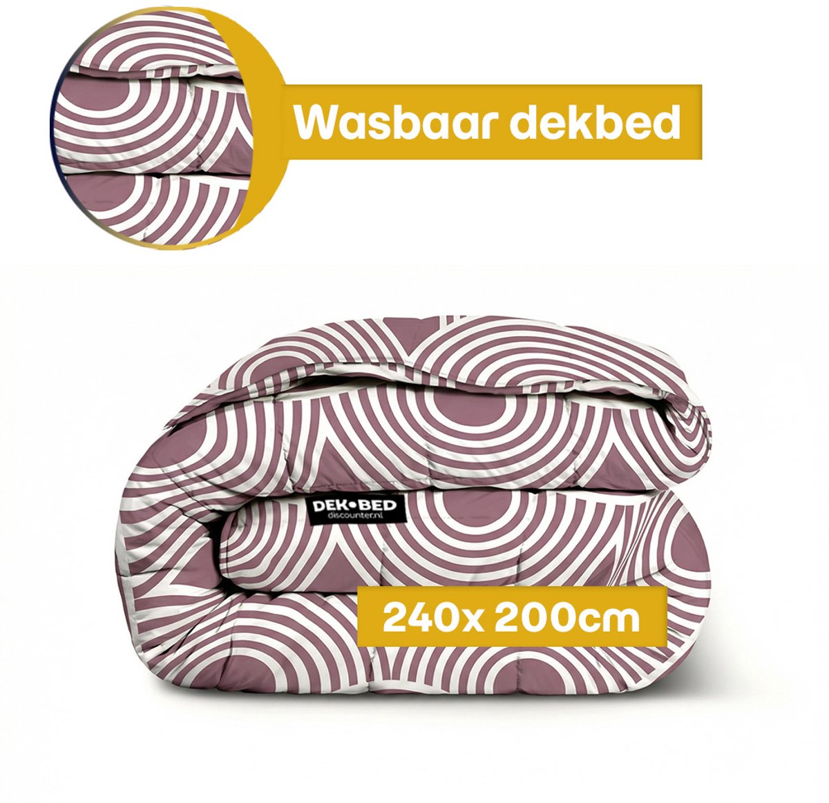 Dekbed-Discounter - Fresh and Co Dekbed Zonder Overtrek 240 x 200 cm - Wasbaar dekbed - Wasbaar op 40 graden - Anti-allergisch - Layered Rainbows