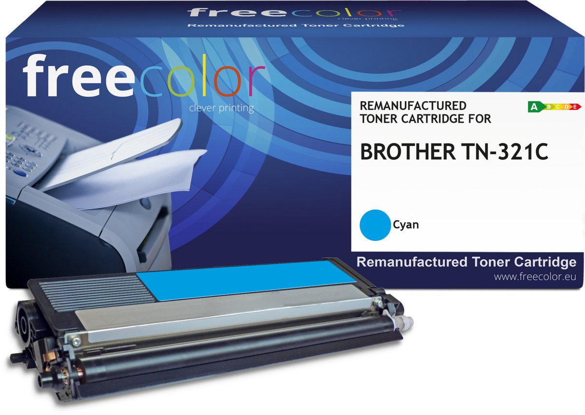 Freecolor - Vervangt Brother TN-321C Toner - Cyaan - 1.500 pagina's - Compatible