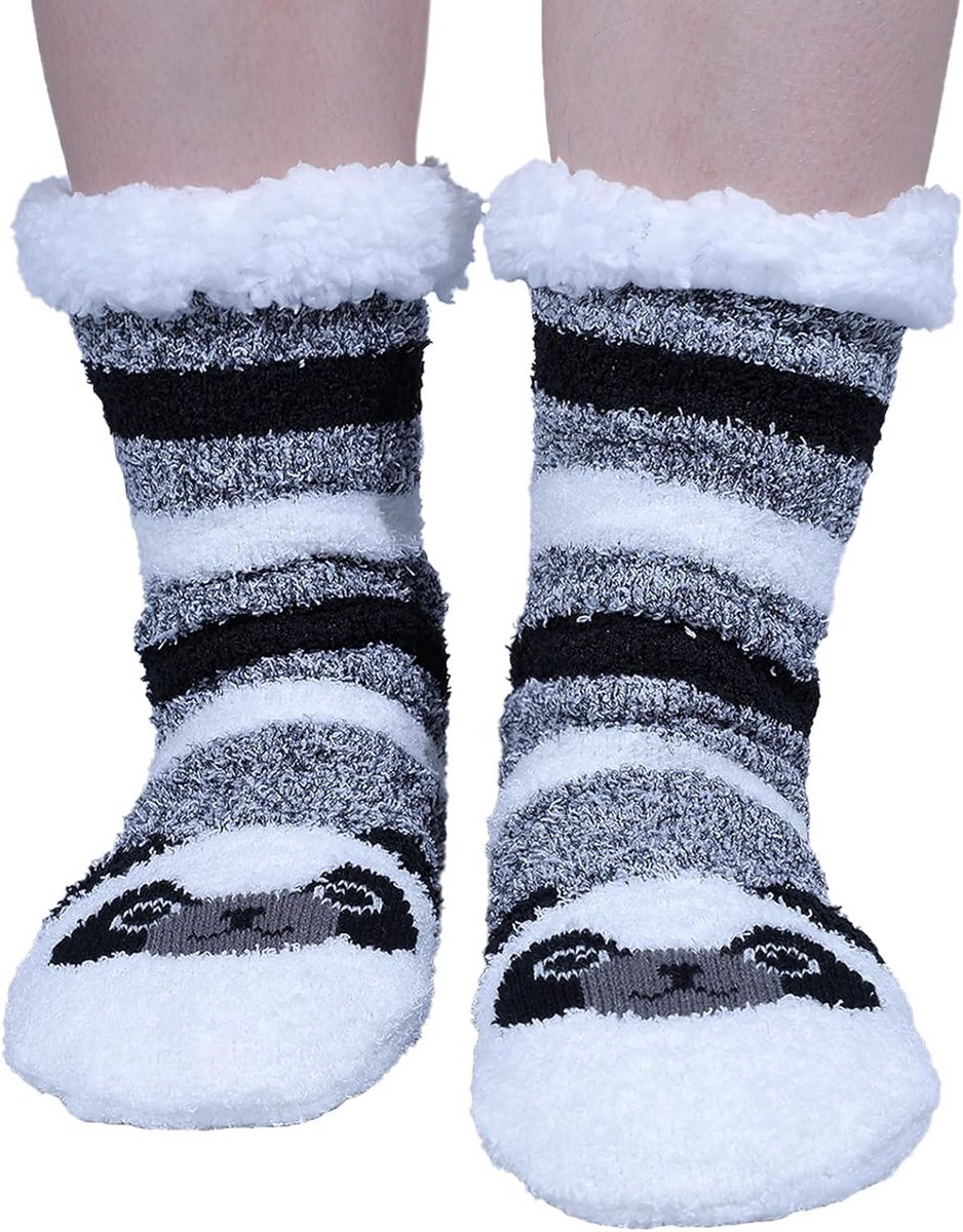 Warme Fuzzy Slipper Sokken met Antislipzolen voor Dames