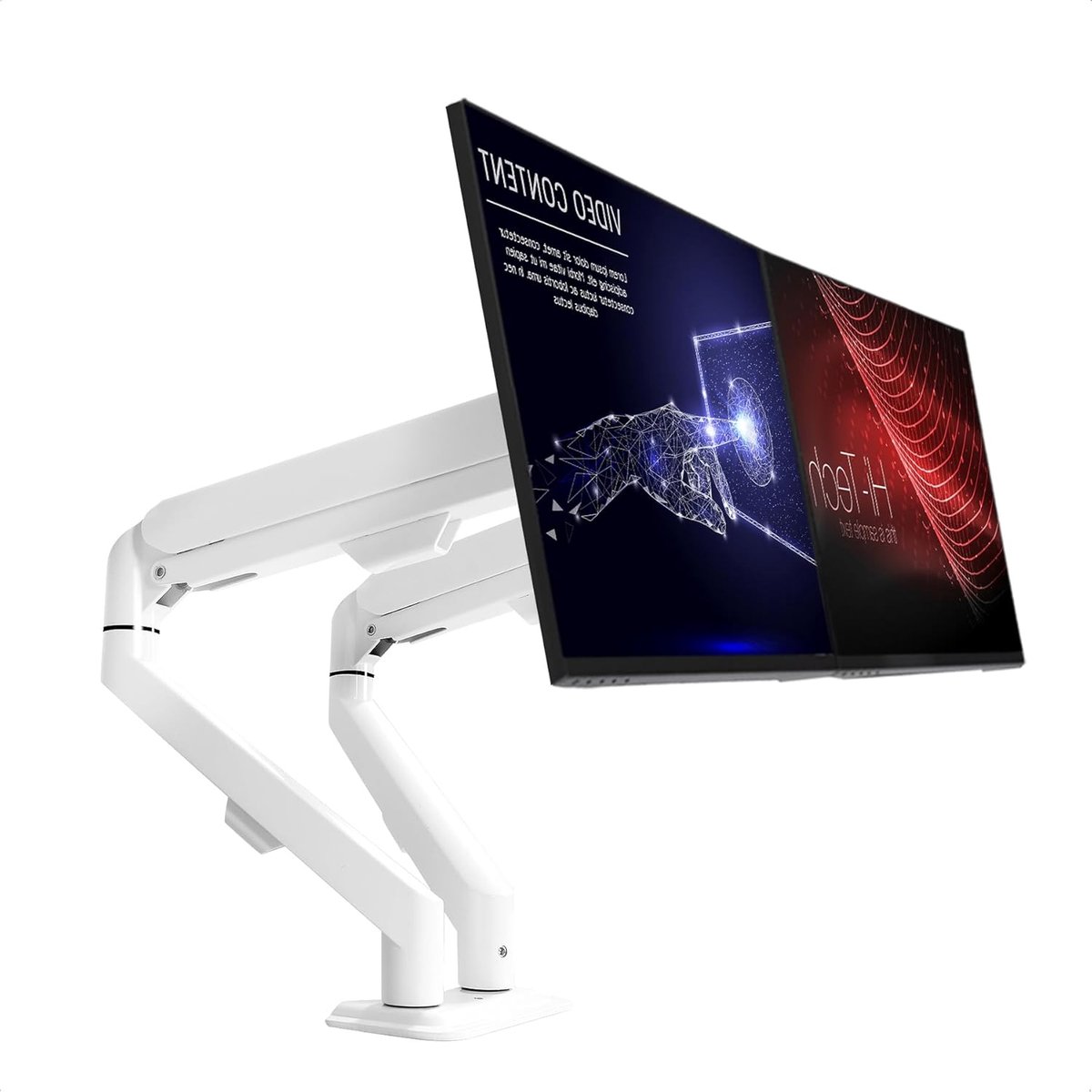 Dubbele Monitor Arm voor 17-30 Inch Schermen - Gasveer, 360° Draaibaar, VESA
