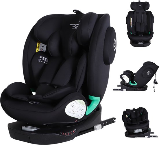 Bebies First Autostoel Executive i-Size Met Isofix 360° Draaibaar Groep 0/1/2/3 (0-36 kg) Vanaf 40 tot 150 cm -Zwart