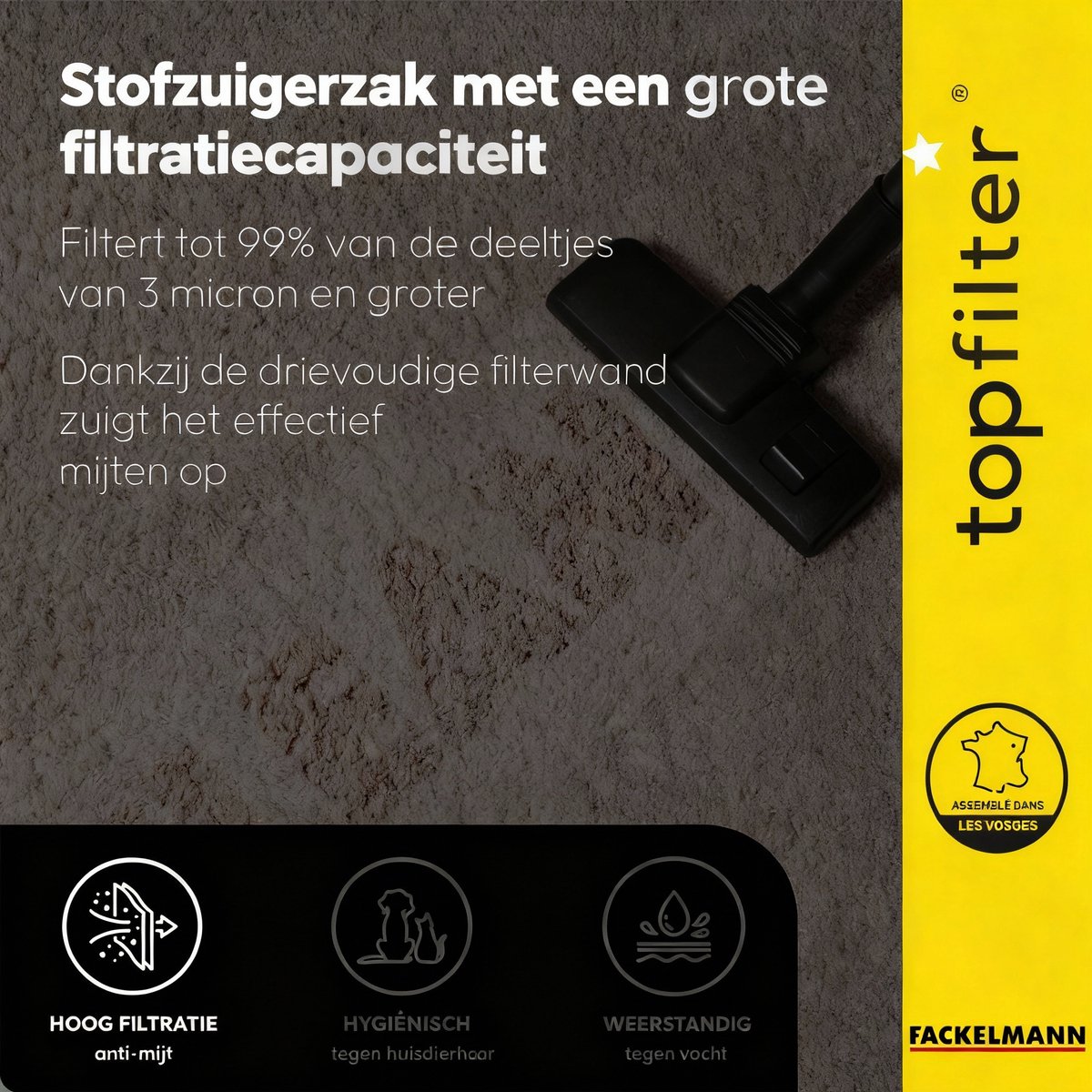 Set van 4 stofzuigerzakken voor Bosch TopFilter Premium