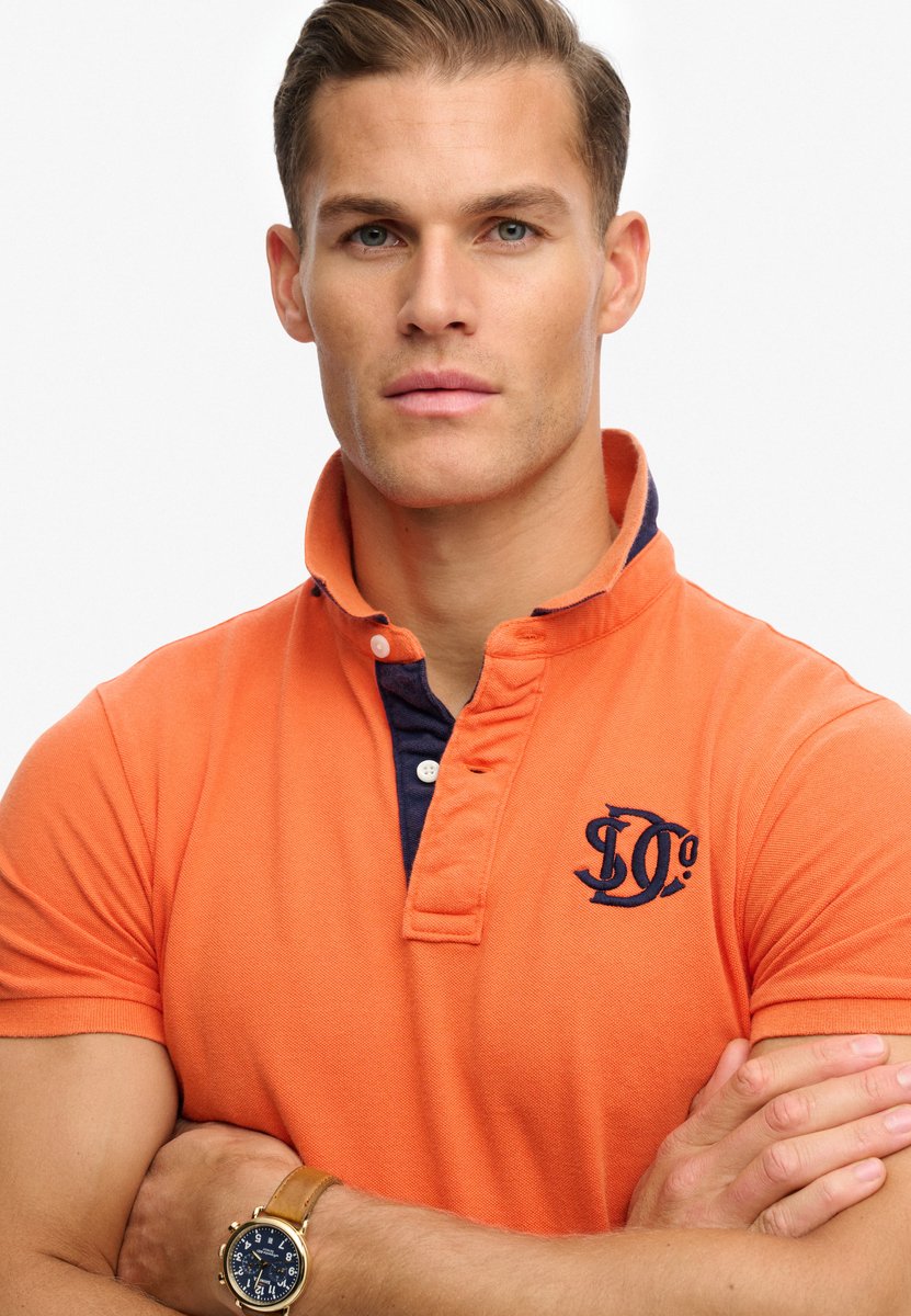 Superdry Pique Monogram Polo Heren Oranje