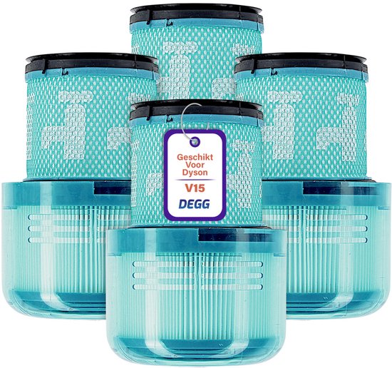 DEGG – HEPA filter geschikt voor Dyson V15 – Wasbaar – Vervangt Dyson V15 filter – Onderdelen – Premium Kwaliteit – 4 STUK(S)