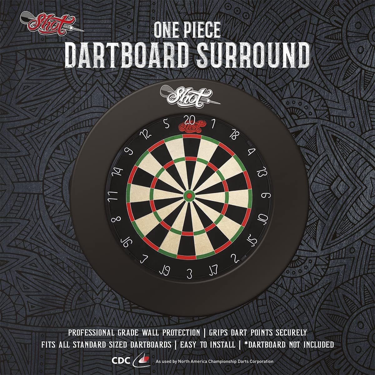 Dartbord Surround Zwart - Bescherming tegen Gemiste Darts