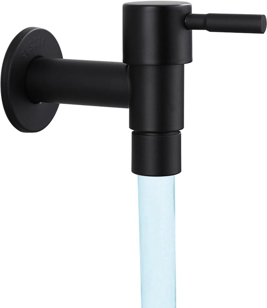 Vorstbestendige Buitenwaterkraan RVS G1/2 Inch - Zwart Keukenkraan voor Tuin en Balkon