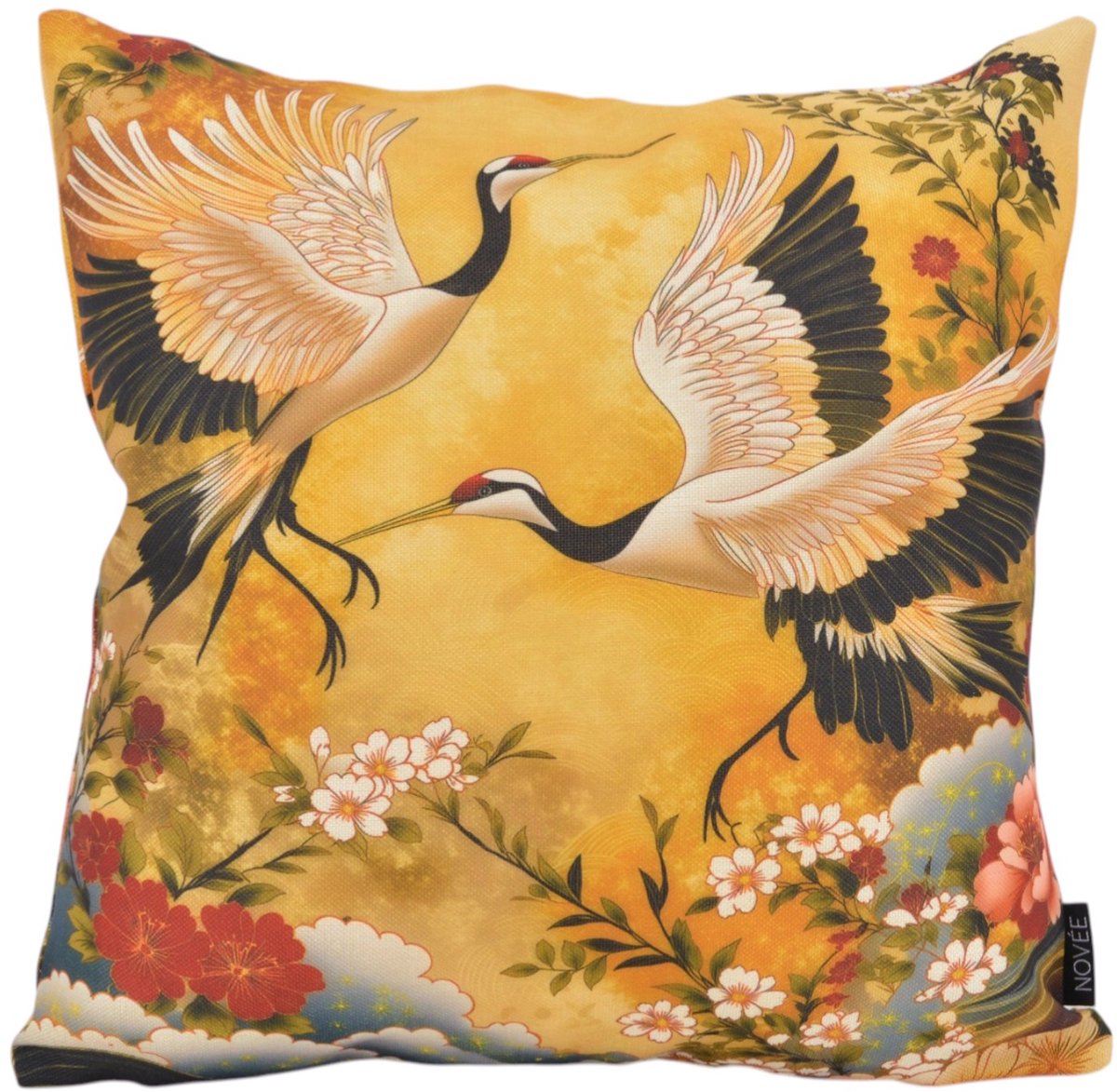 Golden Cranes Kussenhoes | 45x45 cm | Katoen/Linnen