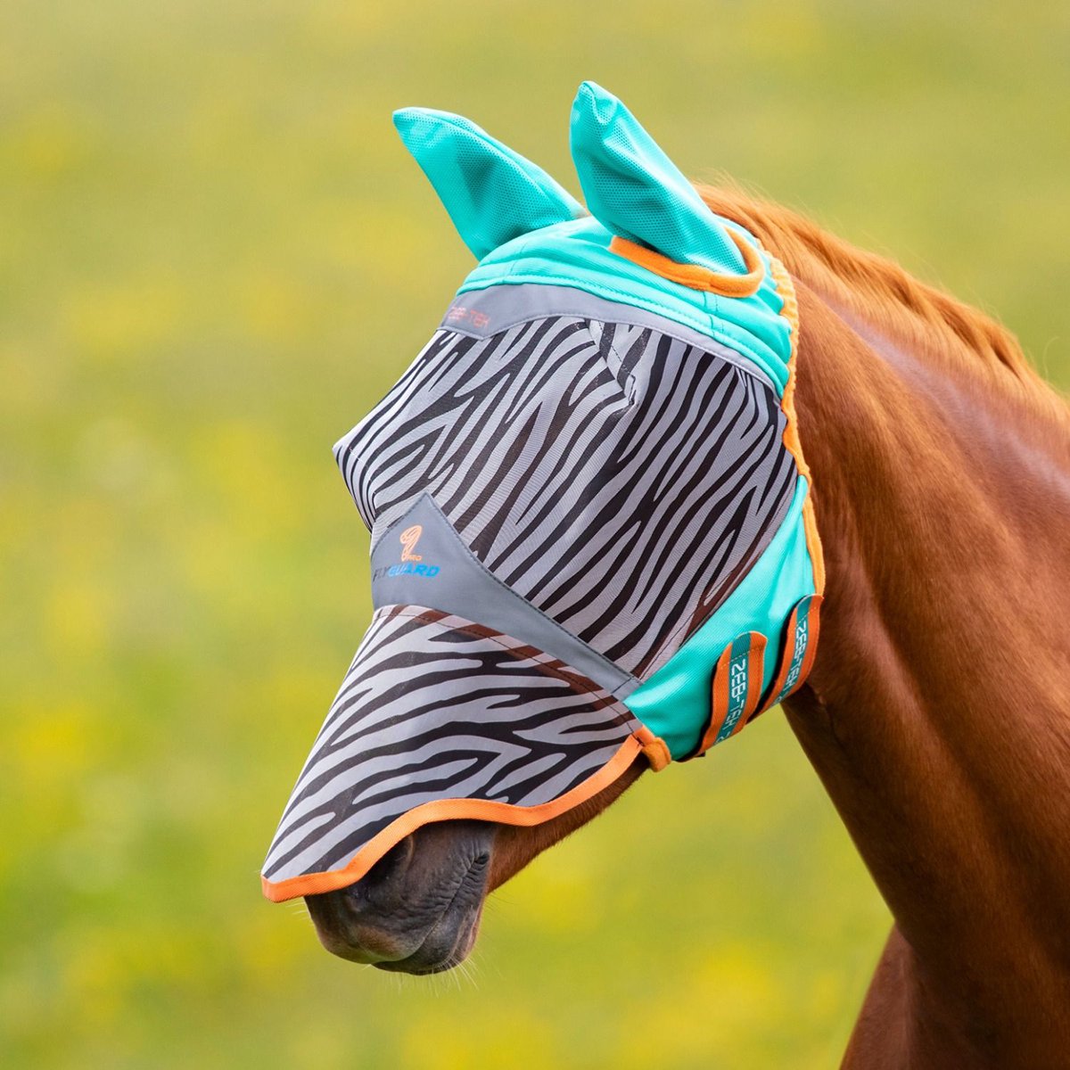 SHIRES FLYGUARD PRO ZEB-TEK VLIEGENMASKER Zwart-wit