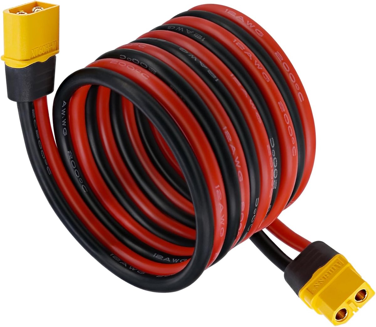 XT60 Verlengsnoer 1.0 Meter 12AWG Batterij Kabel Mannelijk naar Vrouwelijk voor RC en Zonnepanelen