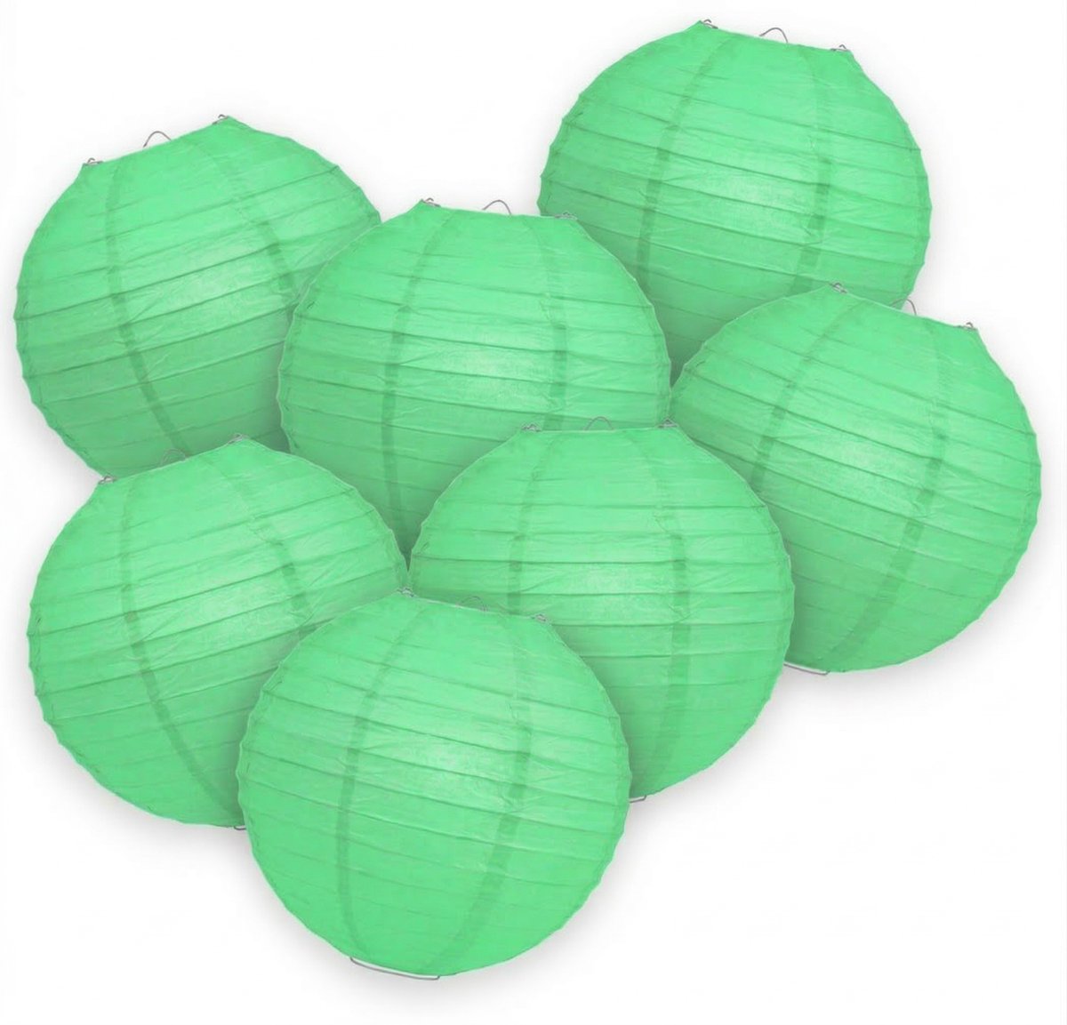 7-set LMPN® papieren lampionnen - mint - 25cm - mint lampion