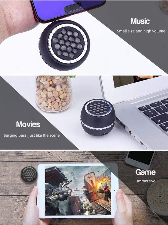 Draagbare Mini Luidspreker met 3,5mm Audio-interface voor Smartphone, Tablet en Computer — afbeelding 3