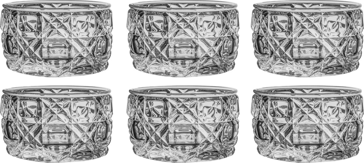 Bricard - kommenset - Soria - 7 cm - transparant glas - 6-delig
