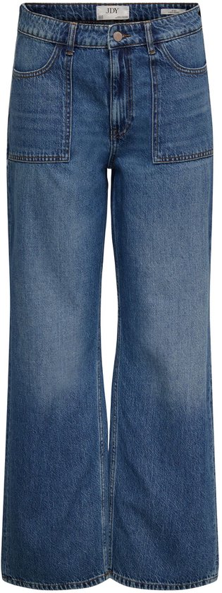 JdY Dames Jdyfelina Felina-Fina Hw Wide Rinse Jnsdnm Noos, Donker Denim