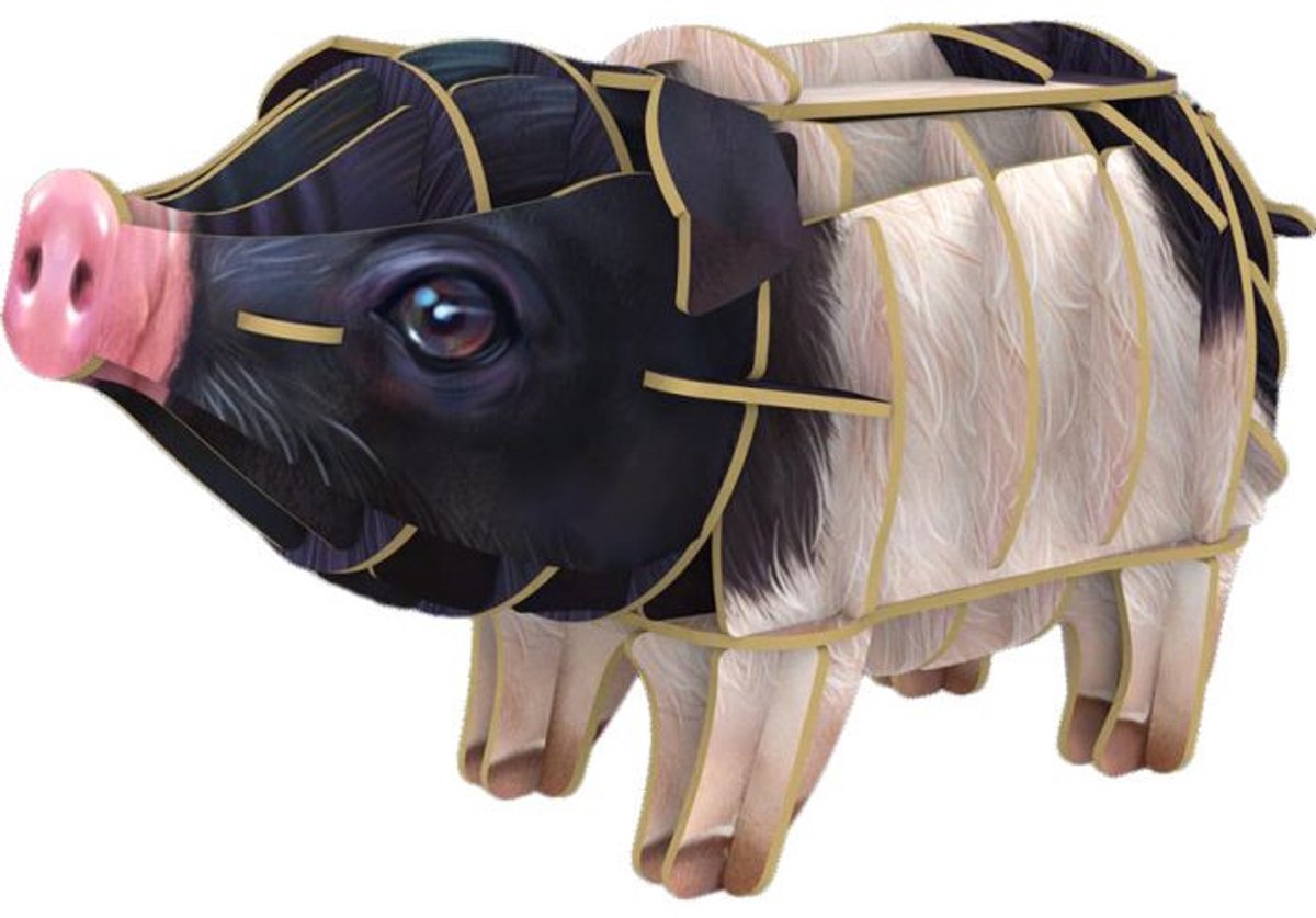 MakeBug, 3D Modelbouwpakket, Voices of Nature, Varken/Pig, MB-D-0011, 11x5x6cm