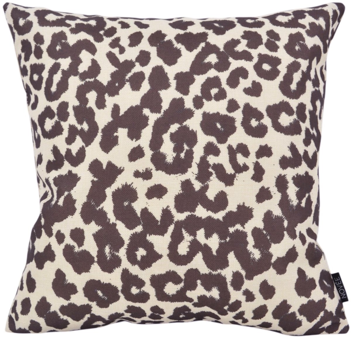 NOVÉE Brown Leopard Kussenhoes | 45x45 cm | Katoen/Linnen | Sierkussenhoes | NOVÉE beige/bruin