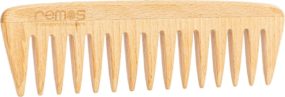 Houten Haarkam met Grove Tanden van Beukenhout, 18 cm