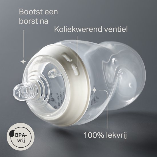 Tommee Tippee Natural Start Babyflessen - set van 2 x 260ml baby flessen - Lage toevoersnelheid - 0m+ - gedecoreerd van Merkloos — afbeelding 2
