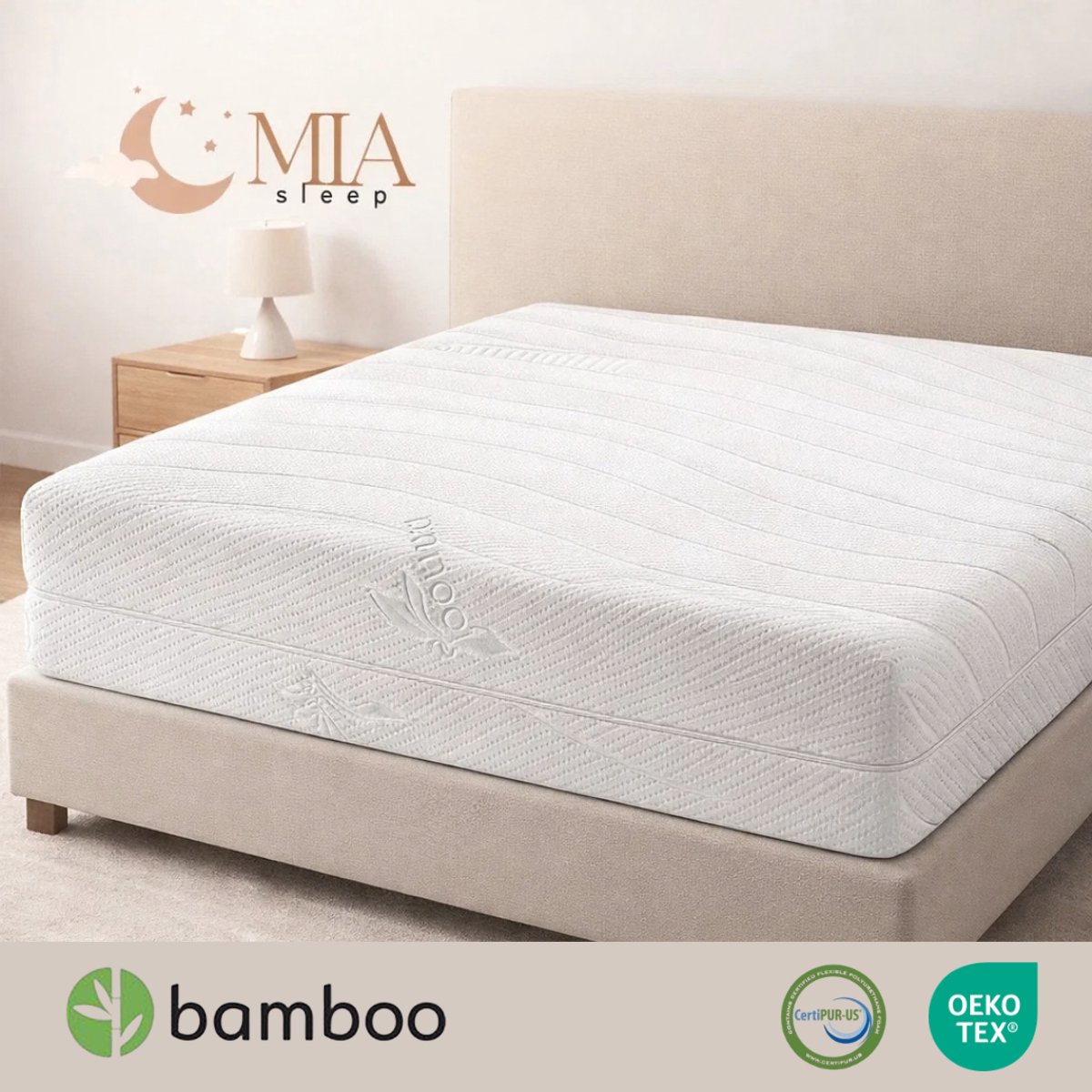 MIA Sleep Pocketvering matras 150x190 - 500 veren - 20 cm dik - Gemiddeld - 7 zones