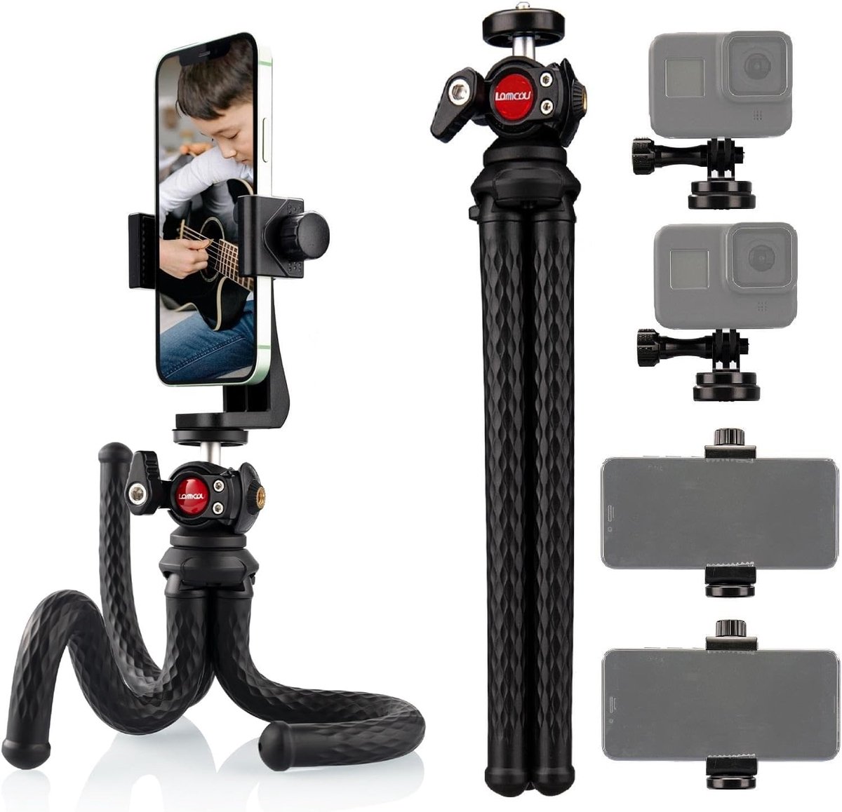 Flexibele Telefoon Statief met 90° Kantelbare Balhoofd voor Vloggen en Foto's